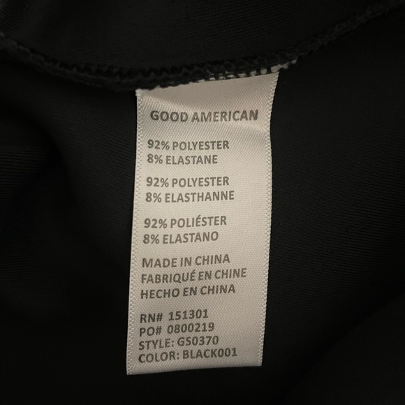 NWT Good American Scuba Drawstring Shorts With Pockets Size S Black Color - Picture 4 of 9